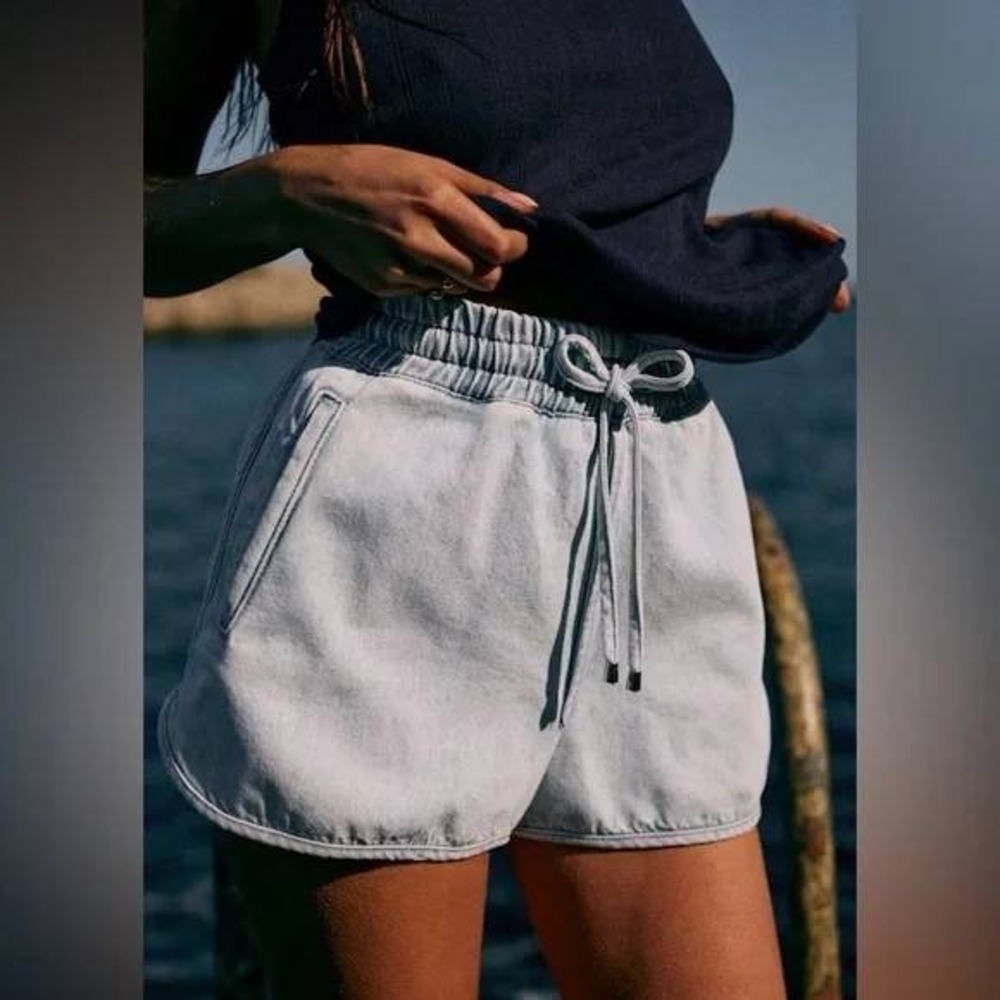 Sézane Kurt Denim Shorts‎ Women Light Blue 36
